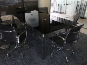Black Glass Meeting Table